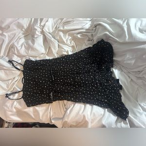 Floral summer black dress